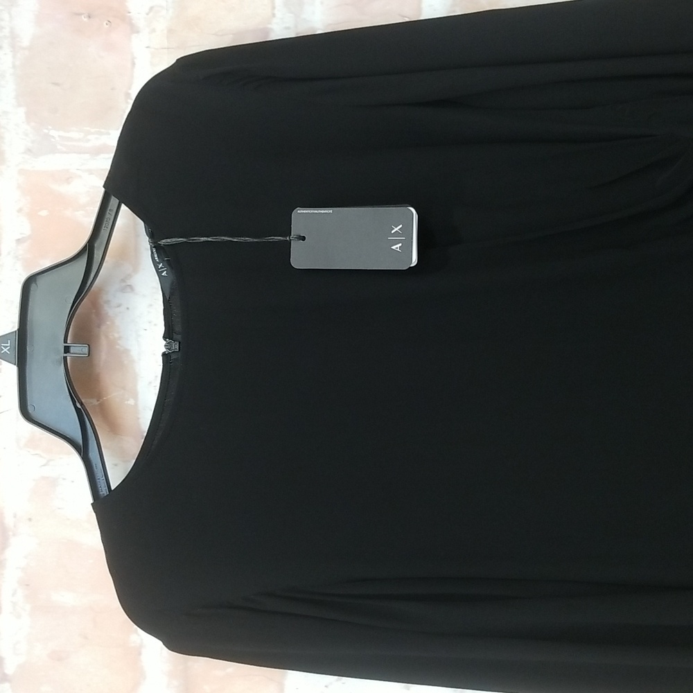 NWT A/X Armani Exchange Size XL Black Blouse - Picture 3 of 11